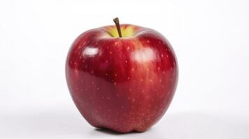 röd äpple isolerat på vit bakgrund. färsk rå organisk frukt, generera ai foto