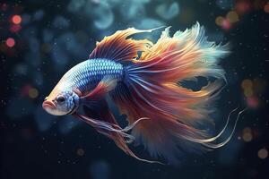 skönhet fantasi stridande fisk konst , generativ ai foto