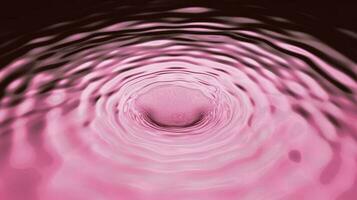 rosa vatten släppa cirkel krusning bakgrund, bakgrund textur flytande vax för depilation av rosa Färg, generera ai foto