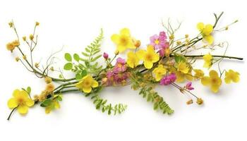 vår blomma dekoration, märka med engelsk text happ påsk , generera ai foto