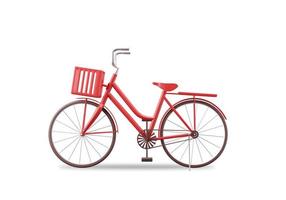 realistiska kvinnor cyklar 3d rendering klassisk stil röd färg isolerad på vit bakgrund med urklippsbana foto