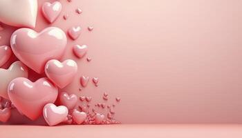 ljuv kärlek hjärta ballong, valentine dag , mor dag eller kärlek årsdag bakgrund , ai generativ foto