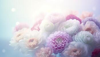 mjuk drömmande ljuv blomma för kärlek roman bakgrund, generativ ai foto