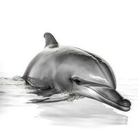 delfin isolerat på vit bakgrund, generera ai foto