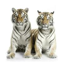 tiger isolerat på vit bakgrund, generera ai foto