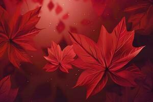 kanada dag design av röd lönn löv bakgrund med kopia Plats, generera ai foto