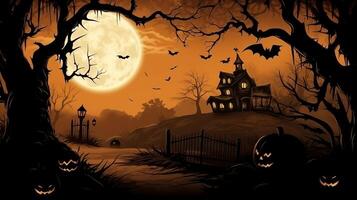 halloween läskigt bakgrund. illustration ai generativ foto