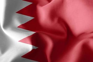 Illustration för flagga för tolkning 3d av Bahrain som vinkar på vindflaggabakgrunden foto