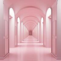 ljuv pastell rosa korridor bakgrund ai genererad foto