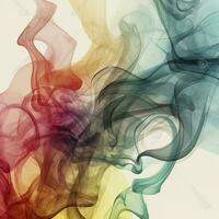 abstrakt färgad rök virvlar, blommig årgång design , generat ai foto