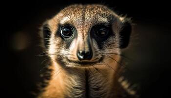 lemur stirrande, söt och varna, i natur genererad förbi ai foto