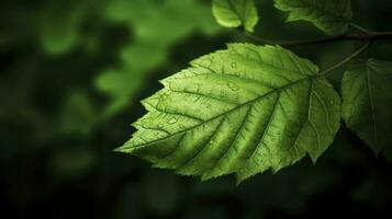 jord dag och värld miljö dag, vår, skön naturlig färsk grön blad, avslappning natur begrepp, generera ai foto