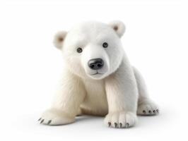 vit polär Björn isolerat på en vit bakgrund skapas med generativ ai teknologi foto