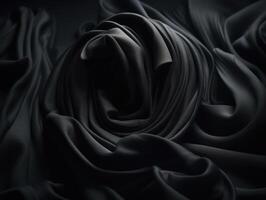 svart abstrakt bakgrund lyx trasa elegant tyg för bakgrund skapas med generativ ai teknologi. foto
