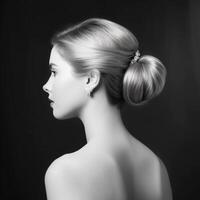 Foto av klassisk chignon ai genererad