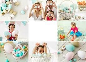 collage av foton för påsk firande