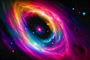 Plats bakgrund. kosmisk gåta. fångande de mysterier av en svart hål i Plats. generativ ai foto