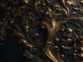 kunglig årgång victorian gotik bakgrund rokoko- venzel och virvel skapas med generativ ai teknologi. foto