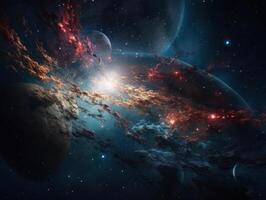 natt himmel universum fylld med stjärnor och nebulosa galax abstrakt kosmos bakgrund. foto