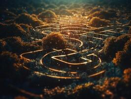labyrint labyrint skapas med generativ ai teknologi foto