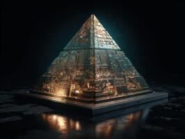 trogen abstrakt pyramid geometrisk bakgrund skapas med generativ ai teknologi foto