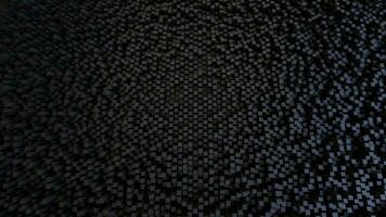 abstrakt 3d tolkning av kaotisk svart kuber i tömma Plats. dator genererad bakgrund foto