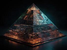 trogen abstrakt pyramid geometrisk bakgrund skapas med generativ ai teknologi foto