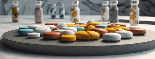 medicinsk piller. illustration ai generativ foto