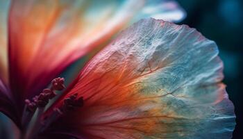 vibrerande hibiskus blomma ställer ut organisk skönhet i natur kreativitet genererad förbi ai foto