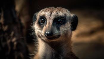 lemur porträtt söt primat stirrande på kamera genererad förbi ai foto