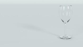 tömma klar glas med liten droppe. isolerat på vit bakgrund.3d tolkning. foto