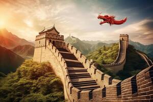 bra Kina vägg ai generativ foto