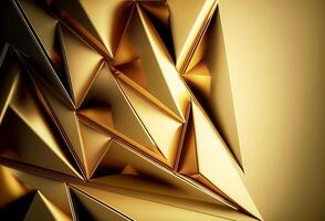 polygonal majestät en lyxig lutning guld bakgrund ai genererad foto