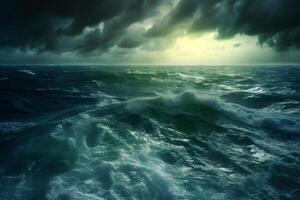 en storm över de hav ai generativ foto