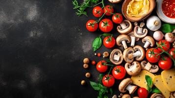 mat Ingredienser för italiensk pasta illustration ai generativ foto