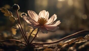 gul daisy blomma i äng, naturlig skönhet genererad förbi ai foto