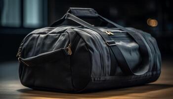 lyx läder ryggsäck för modern företag resa genererad förbi ai foto