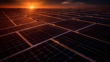 sol- panel teknologi genererar rena elektricitet för hållbar Resurser genererad förbi ai foto