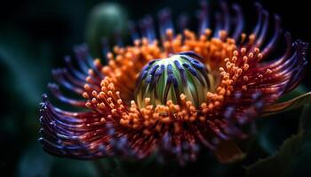 vibrerande blomma huvud i under vattnet rev, skönhet i natur bräcklighet genererad förbi ai foto