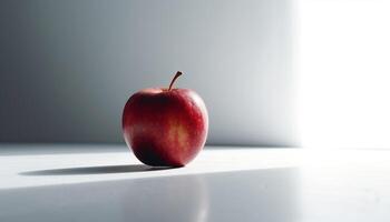 saftig organisk äpple, en friska mellanmål för en vegetarian livsstil genererad förbi ai foto