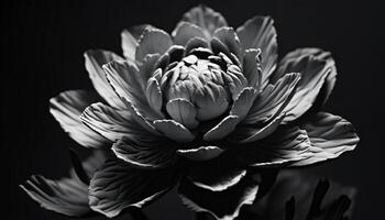 elegant svart och vit bukett ställer ut naturlig skönhet och tillväxt genererad förbi ai foto