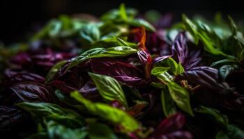 färsk radicchio sallad, en friska gourmet aptitretare för sommar luncher genererad förbi ai foto