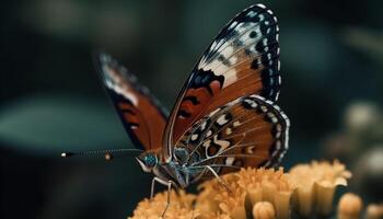 mång färgad fjäril vinge i vibrerande blomma, skönhet i natur genererad förbi ai foto