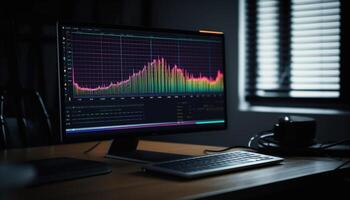 digital Framgång i företag tillväxt med modern teknologi och data genererad förbi ai foto