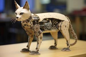 siamese katt cyborg djur- illustration generativ ai foto