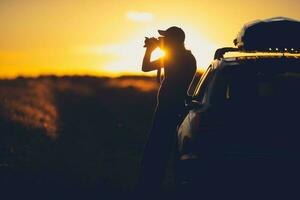 natur fotograf i de fält foto