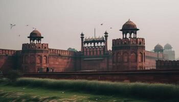 inhemsk kultur möter andlighet på känd indisk monument, de maharaja mausoleum genererad förbi ai foto