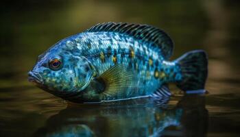 makro dykning dykning avslöjar vatten- skönhet i natur sötvatten rev genererad förbi ai foto