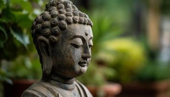 buddist staty symboliserar andlighet och lugn i gammal thai kultur genererad förbi ai foto