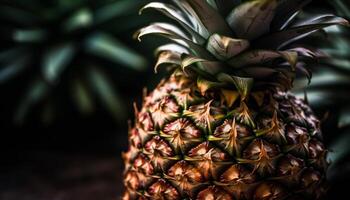 saftig mogen ananas, en tropisk frukt för friska äter förfriskning genererad förbi ai foto